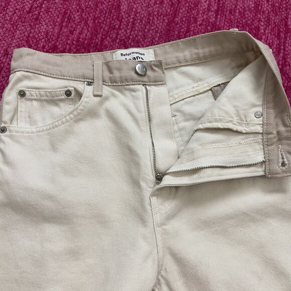 Reformation Cynthia Tonal Reworked High Rise Straight Jeans Clay Wash Size 26 - Picture 3 of 13